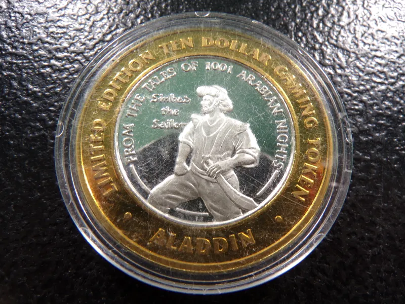 ALADDIN .999 FINE SILVER LIMITED EDITION $10 CASINO GAMING TOKEN from auction in Englewood, Ohio — image 27