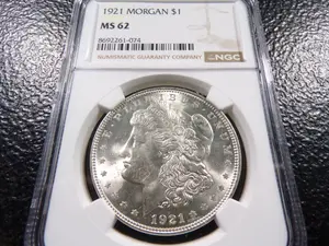 1921 NGC MS62 MORGAN SILVER DOLLAR