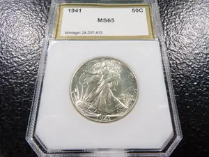 1941 PCI MS65 WALKING LIBERTY SILVER HALF DOLLAR