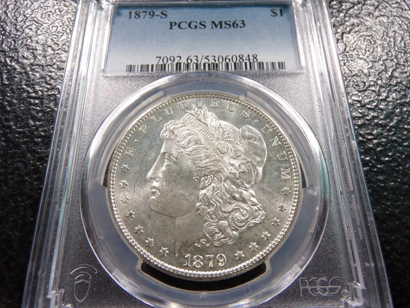 1879-S PCGS MS63 MORGAN SILVER DOLLAR from auction in Englewood, Ohio — image 2