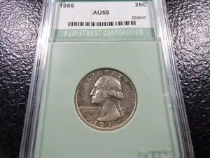 1955 Ntc au55 Washington Silver Quarter