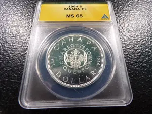 1964 Anacs ms65 Pl Canada Silver Dollar