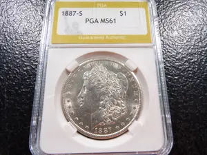 1887-S PGA MS61 MORGAN SILVER DOLLAR
