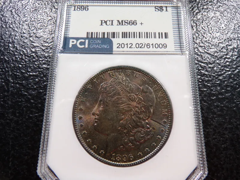 1896 PCI MS66+ WITH TONING MORGAN SILVER DOLLAR from auction in Englewood, Ohio — image 27