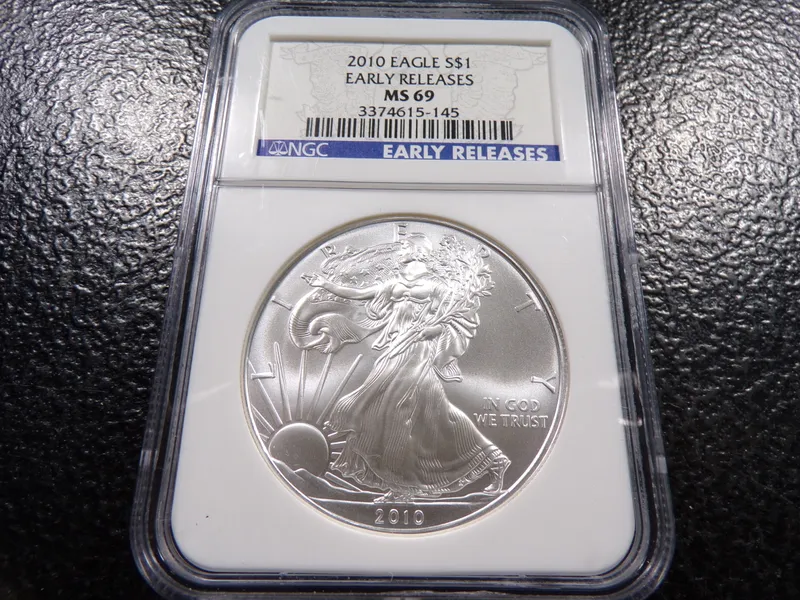 2010 NGC MS69 EARLY RELEASES AMERICAN SILVER EAGLE DOLLAR from auction in Englewood, Ohio — image 31