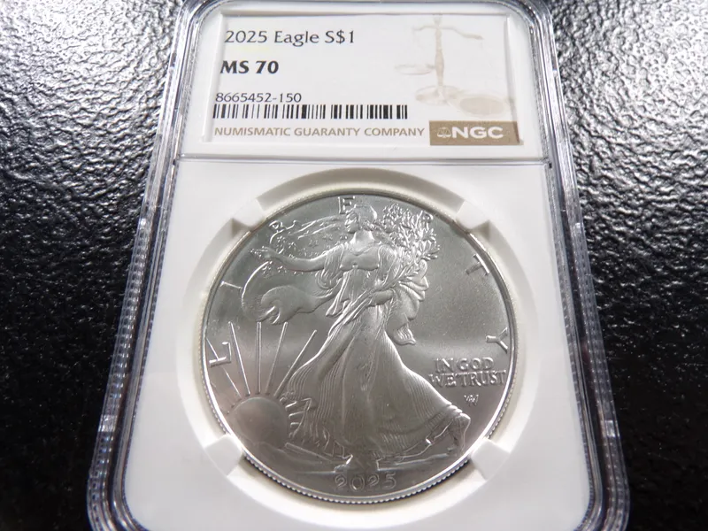 2025 NGC MS70 AMERICAN SILVER EAGLE DOLLAR from auction in Englewood, Ohio — image 3