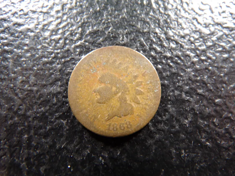 1868 RARE DATE INDIAN HEAD CENT from auction in Englewood, Ohio — image 6