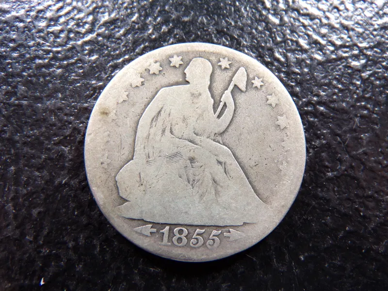 1855-O W / ARROWS SEATED LIBERTY SILVER HALF DOLLAR from auction in Englewood, Ohio — image 23
