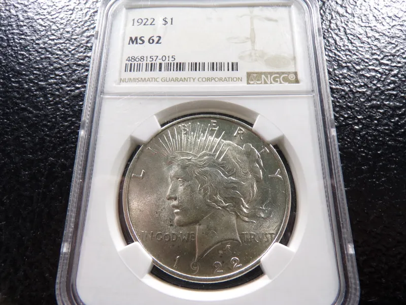 1922 NGC MS62 PEACE SILVER DOLLAR from auction in Englewood, Ohio — image 31