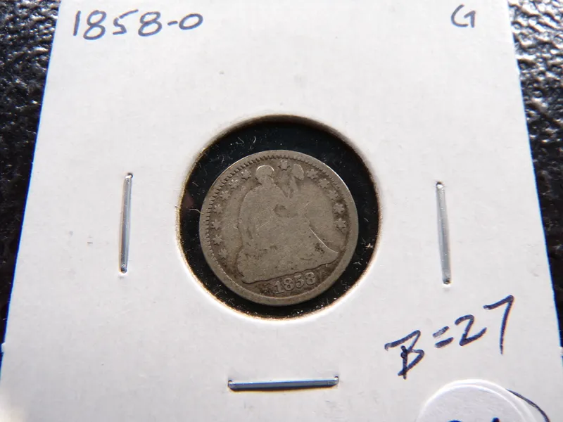 1858-O SEATED LIBERTY SILVER HALF DIME from auction in Englewood, Ohio — image 35
