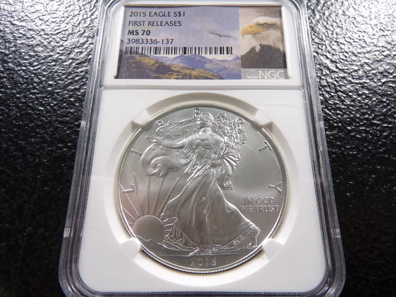2015 NGC MS70 FIRST RELEASES AMERICAN SILVER EAGLE DOLLAR from auction in Englewood, Ohio — image 38