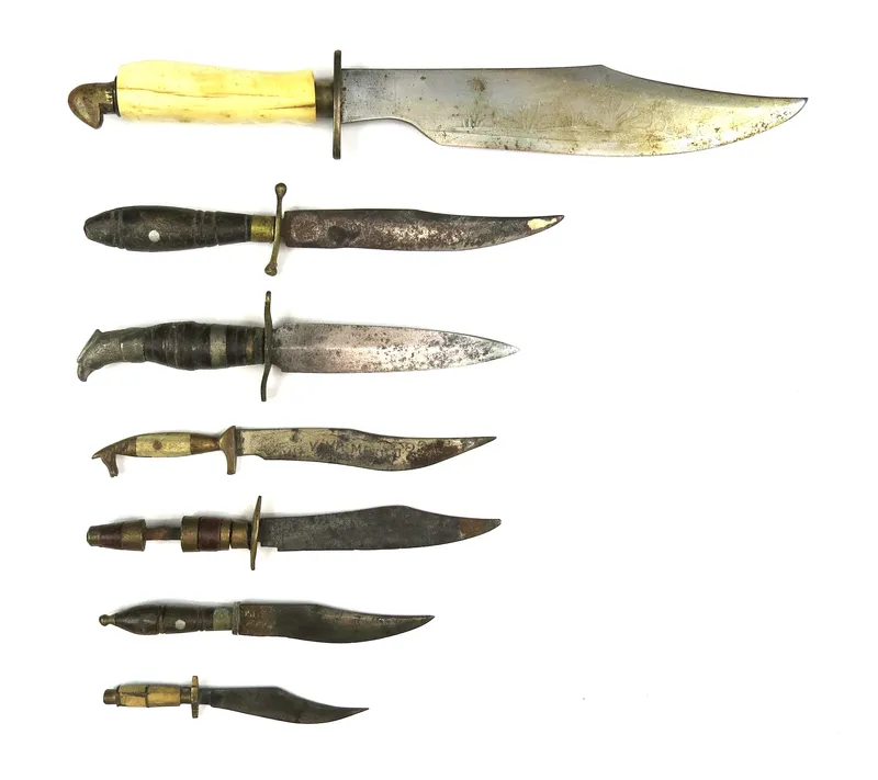 SEVEN (7) MEXICAN BOWIE-TYPE KNIVES from auction in Cheyenne, Wyoming — image 3