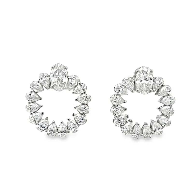Lab-Grown Diamond Open Halo Drop Earrings from auction in Port St Lucie, Florida — image 9