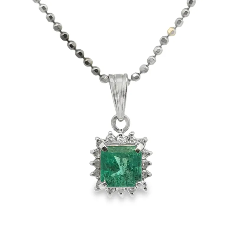 Emerald & Diamond Pendant on Chain from auction in Port St Lucie, Florida — image 16