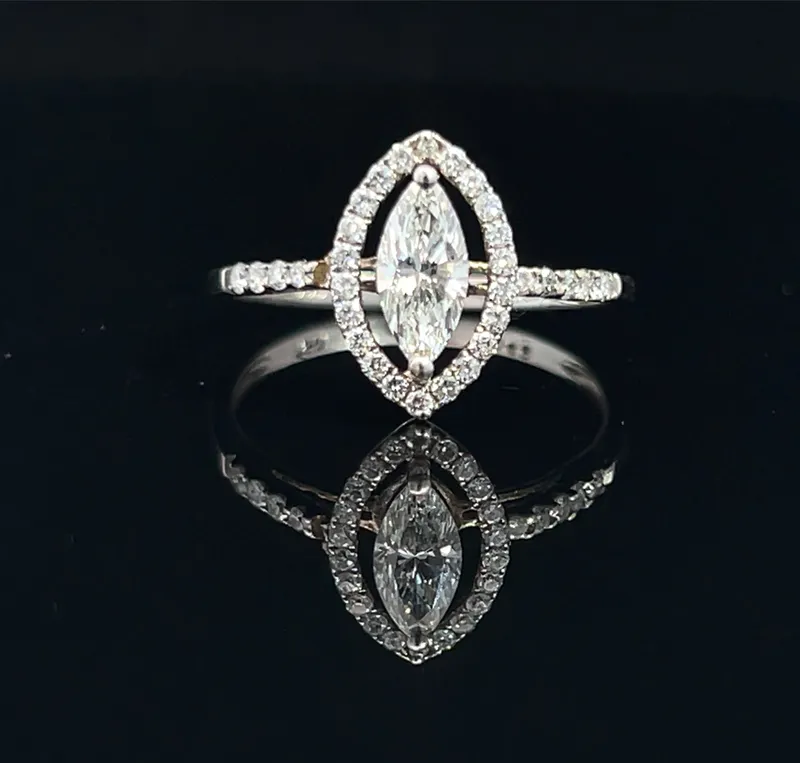 Marquise Natural Diamond Engagement Ring from auction in Port St Lucie, Florida — image 17