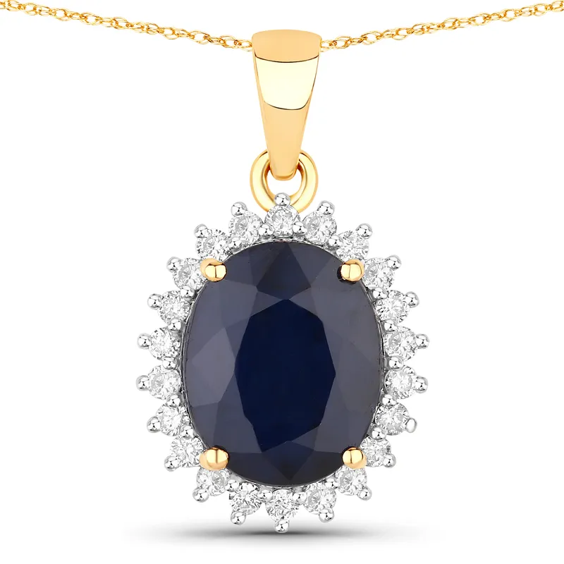 Natural Blue Sapphire & Diamond Halo Pendant from auction in Port St Lucie, Florida — image 36