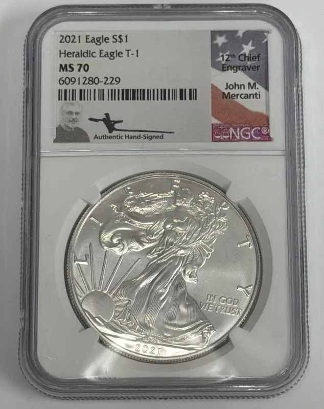 2021 T1 Heraldic Eagle MS70 Mercanti  from auction in Port St Lucie, Florida — image 48