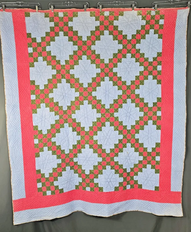 Antique 1880 Double Irish Chain Quilt from auction in Princeton, New Jersey — image 15