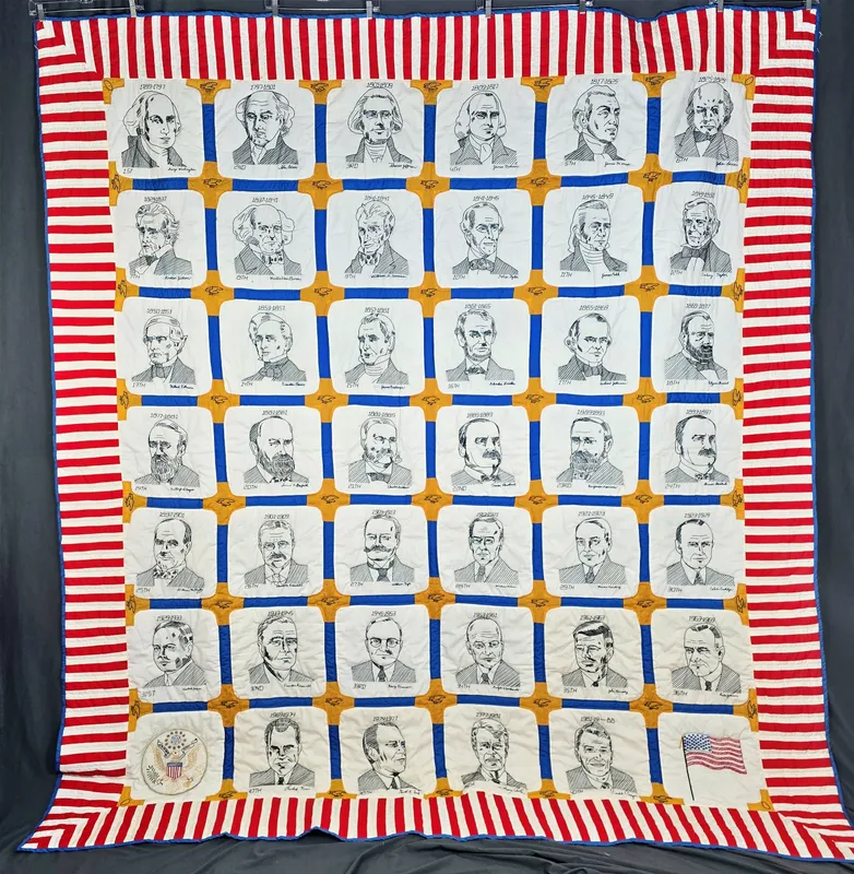Vintage 1980 Presidents Embroidered Quilt from auction in Princeton, New Jersey — image 21
