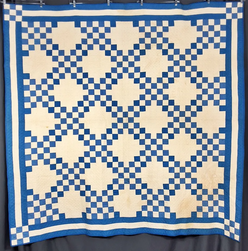 Vintage c1940 Double Irish Chain Quilt from auction in Princeton, New Jersey — image 36