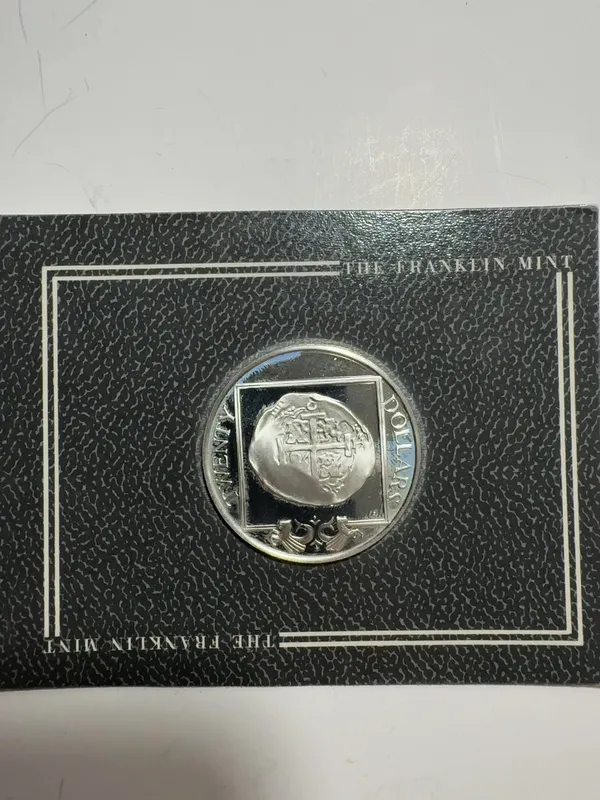 1985 British Virgin Islands The Franklin Mint Treasure Coins of the Caribbean Twenty Dollars Silver Coin from auction in Brewton, Alabama — image 4