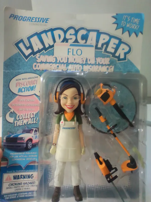 Progressive Commercial Landscaper Flo Promotional Action Figure in Original Blister Pack from auction in Brewton, Alabama — image 22