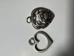 Two Sterling Silver Heart Pendants Including Silpada Floral Design