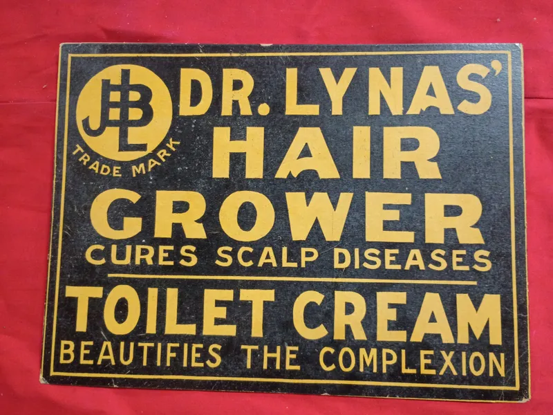 Dr. Lynas' Hair Grower and Toilet Cream Cardboard Store Display Sign from auction in Brewton, Alabama — image 25