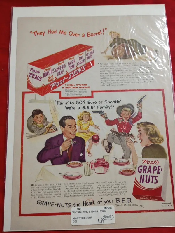 Vintage 1940s Post's Grape-Nuts and Post-Tens Magazine Advertisement from auction in Brewton, Alabama — image 26