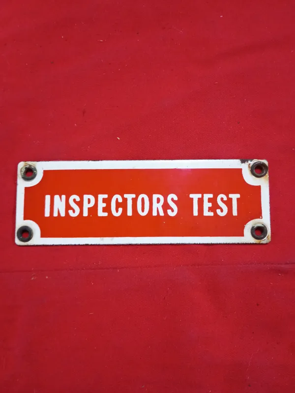 Vintage Inspectors Test Vitreous Enamel Industrial Sign from auction in Brewton, Alabama — image 35