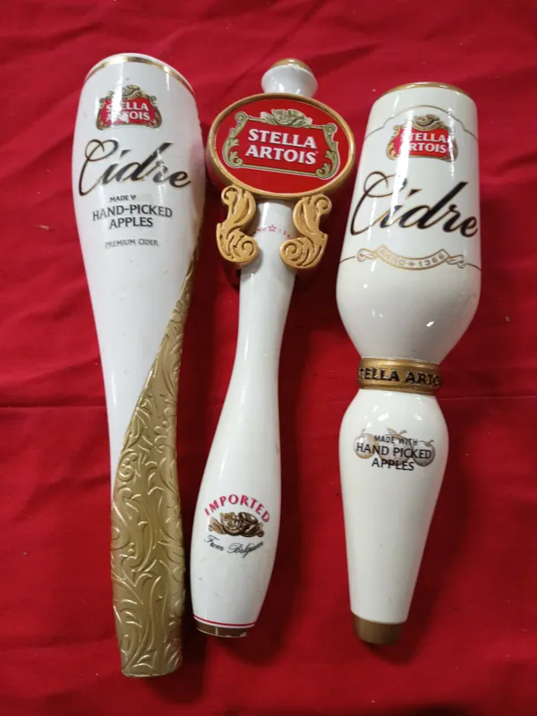 Three Stella Artois Ceramic Beer and Cidre Tap Handles from auction in Brewton, Alabama — image 42