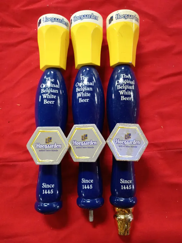 Trio of Hoegaarden Original Belgian White Beer Tap Handles from auction in Brewton, Alabama — image 45