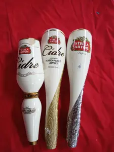Trio of Stella Artois Ceramic Beer and Cidre Tap Handles