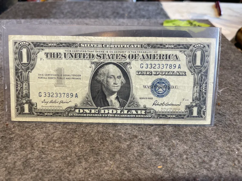 US $1 Silver Certificate, Series 1957 from auction in Brewton, Alabama — image 8