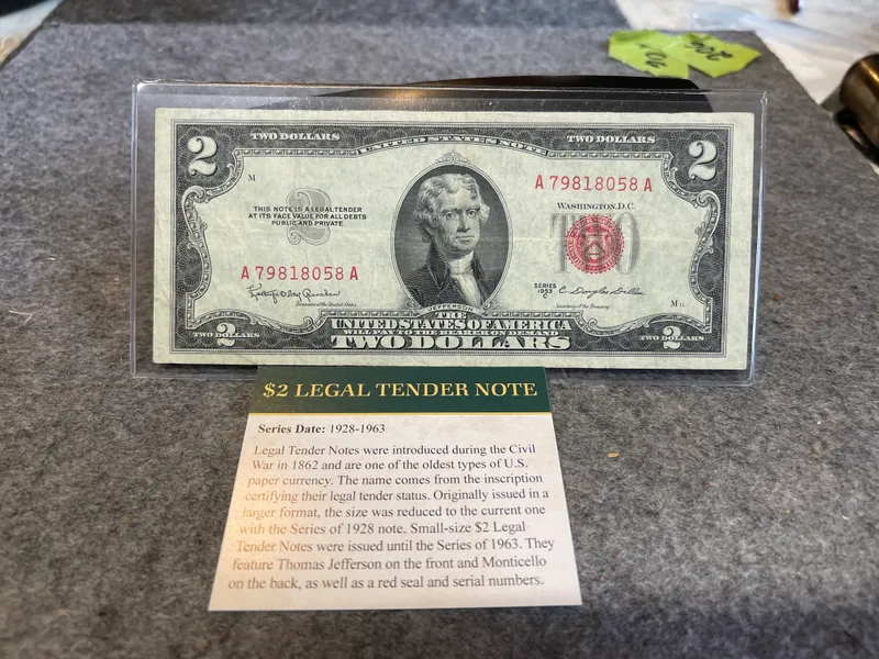 US Series 1953 C $2 Legal Tender Red Seal Note from auction in Brewton, Alabama — image 9