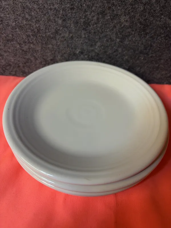 Three Homer Laughlin Fiesta White Bread and Butter Plates from auction in Brewton, Alabama — image 17