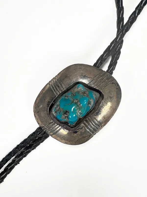 Ray Bennet Sterling Silver & Turquoise Bolo Tie from auction in Cranston, Rhode Island — image 37