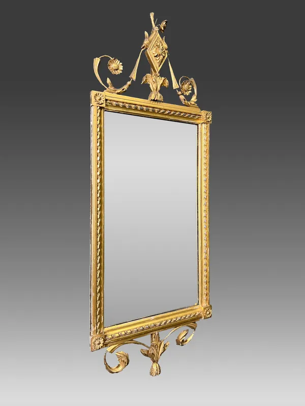 Ornate Gilded Decorative Mirror with Neoclassical Accents from auction in Cranston, Rhode Island — image 11