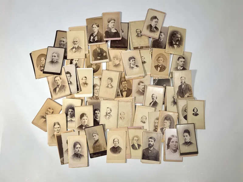 Collection of 129 Antique Photograph Cards - Men and Women from auction in Cranston, Rhode Island — image 27