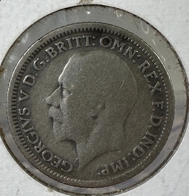 1928 Great Britain 6 Pence .500 Silver Coin - George V from auction in Cranston, Rhode Island — image 4
