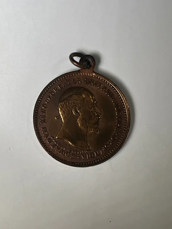 Edward VII Bronze Medal with Loop from auction in Cranston, Rhode Island — image 14