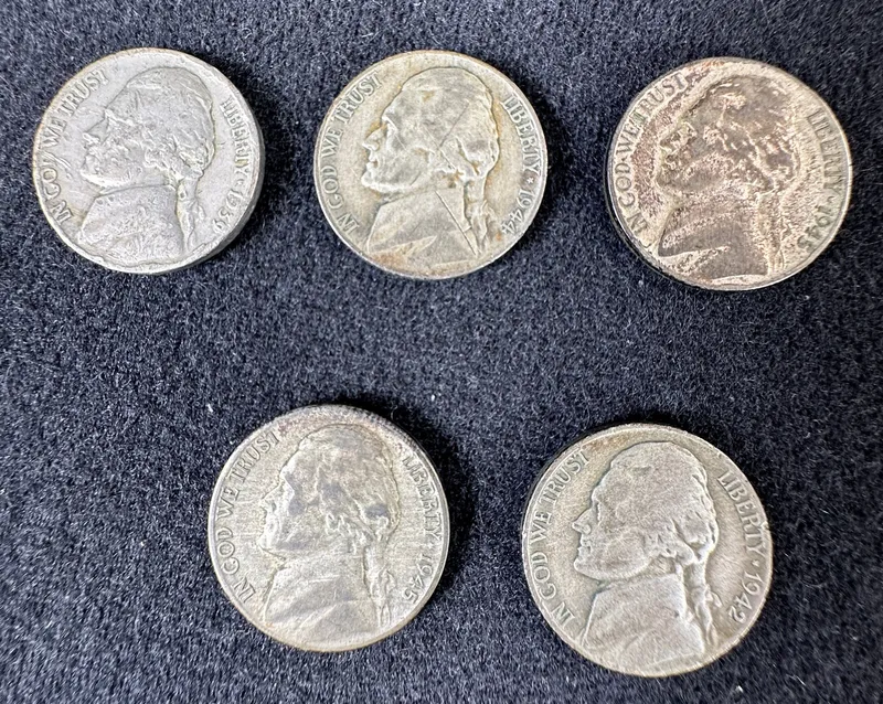 Five Jefferson Nickels from auction in Cranston, Rhode Island — image 26