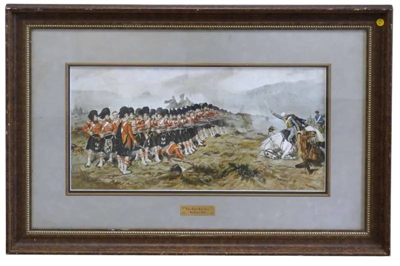 VINTAGE COLOR PRINT THE THIN RED LINE BY ROBERT GIBB from auction in Mount Pleasant, South Carolina — image 37