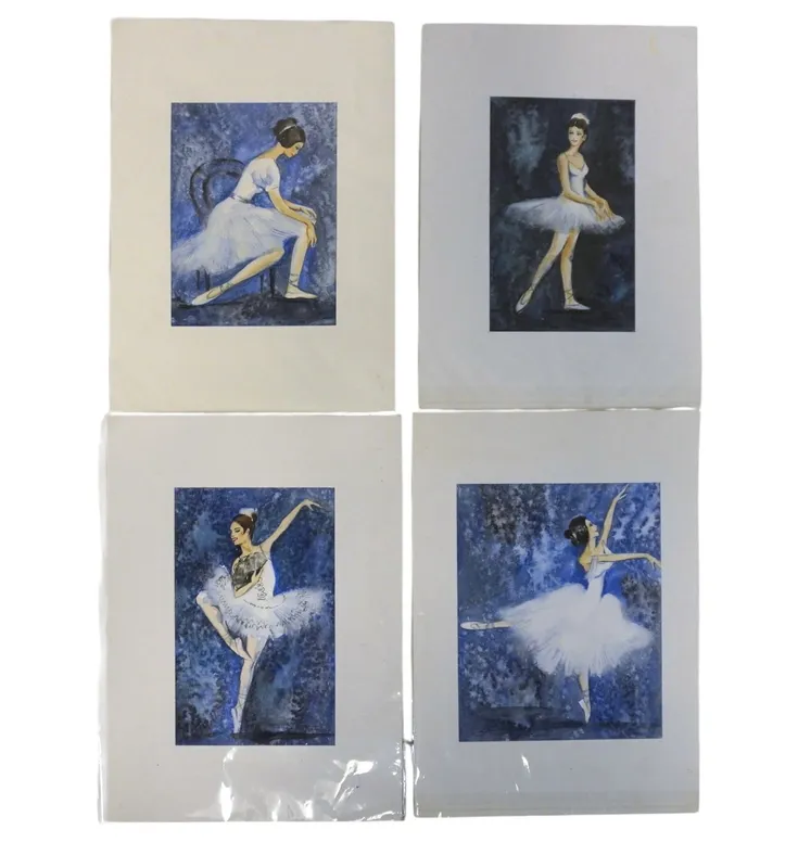 4 ORIGINAL RUSSIAN WATERCOLOR BALLERINAS from auction in Mount Pleasant, South Carolina — image 44