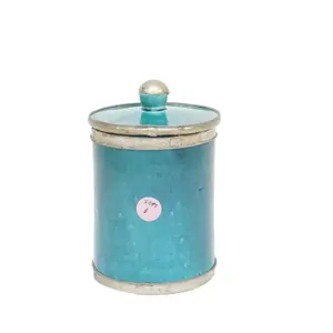 Vintage Moroccan Pottery Emerald Green Jar