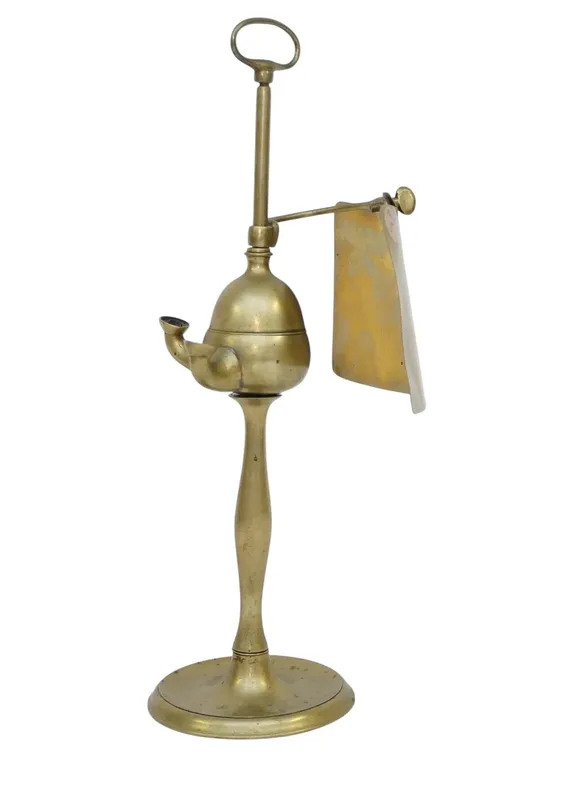 ANTIQUE BRASS LUCERNE OIL LAMP from auction in Mount Pleasant, South Carolina — image 12