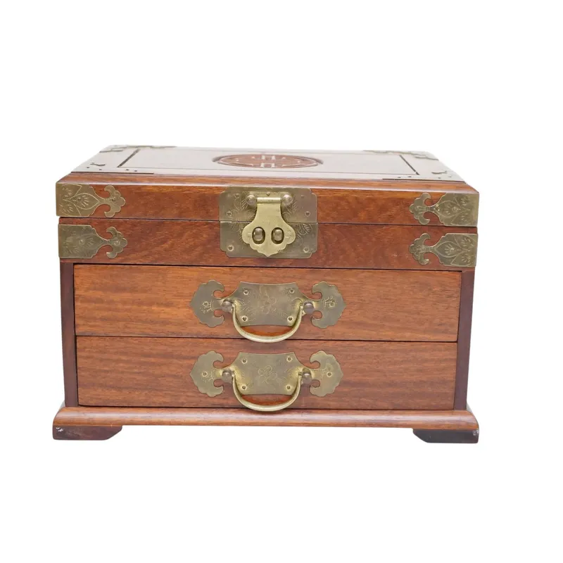 VINTAGE CHINESE ROSEWOOD SHOU JEWELRY BOX from auction in Mount Pleasant, South Carolina — image 20