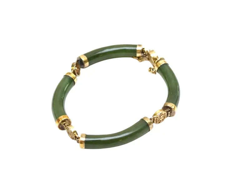VINTAGE SPINICH GREEN JADE BRACELET from auction in Mount Pleasant, South Carolina — image 24