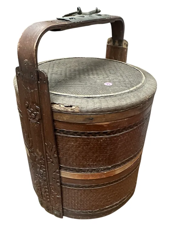 ANTIQUE CHINESE BAMBOO & RATTAN WEDDING BASKET from auction in Mount Pleasant, South Carolina — image 42