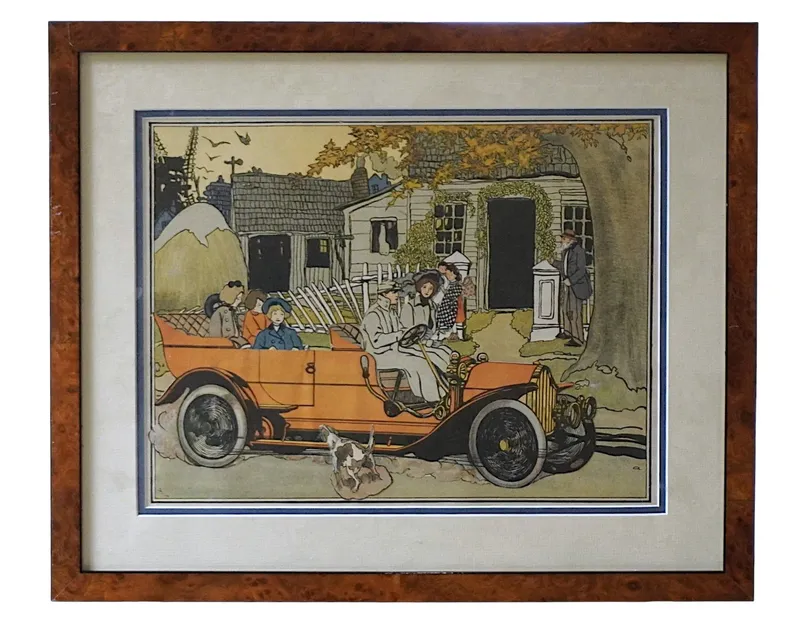 FRAMED 1911 GEORGE A WILLIAMS ILLUSTRATION CAR & DOG from auction in Mount Pleasant, South Carolina — image 37